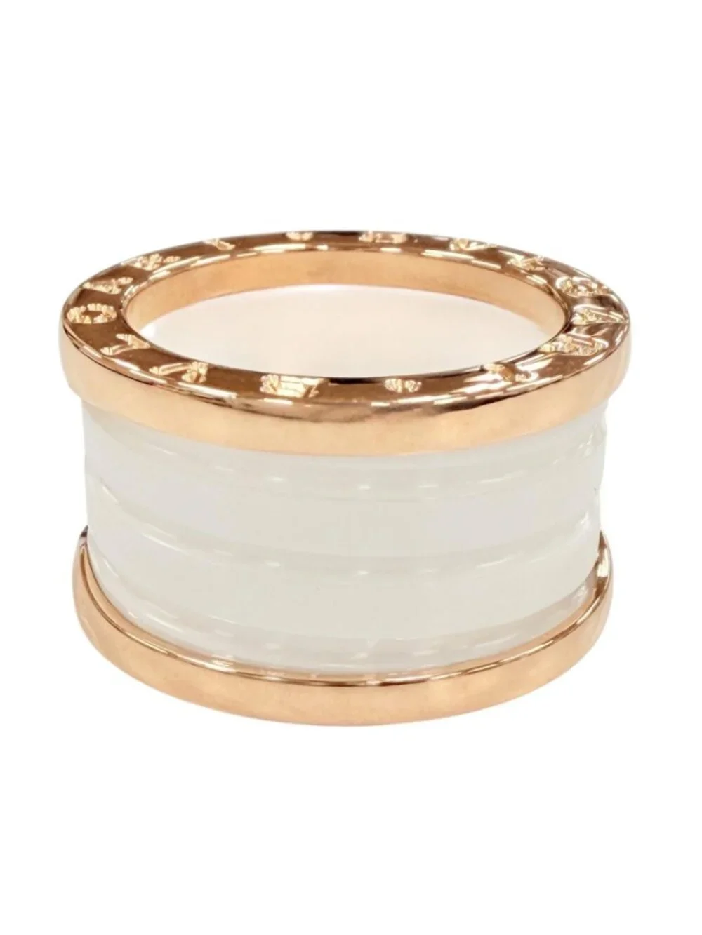 Bvlgari B-zero One Ring 750 Ceramic Pink Gold White